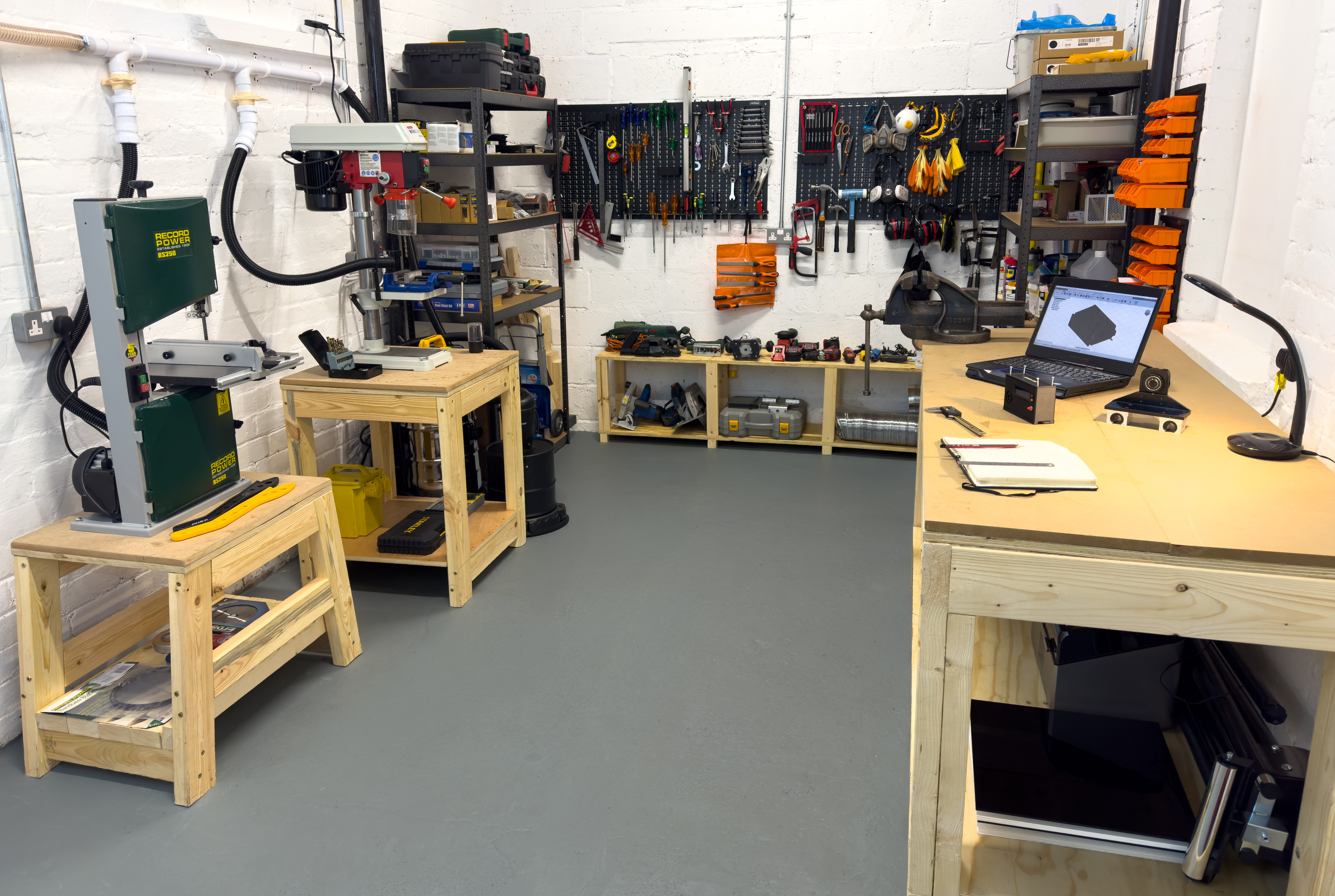 Seked Labs in-house engineering workspace with fabrication, electronics, and prototyping equipment